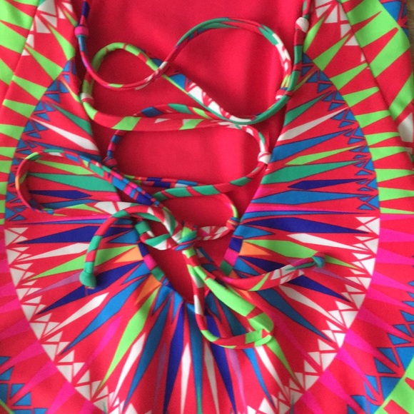 Mara Hoffman Geometric Print Neon One Piece Suit - Picture 4 of 8